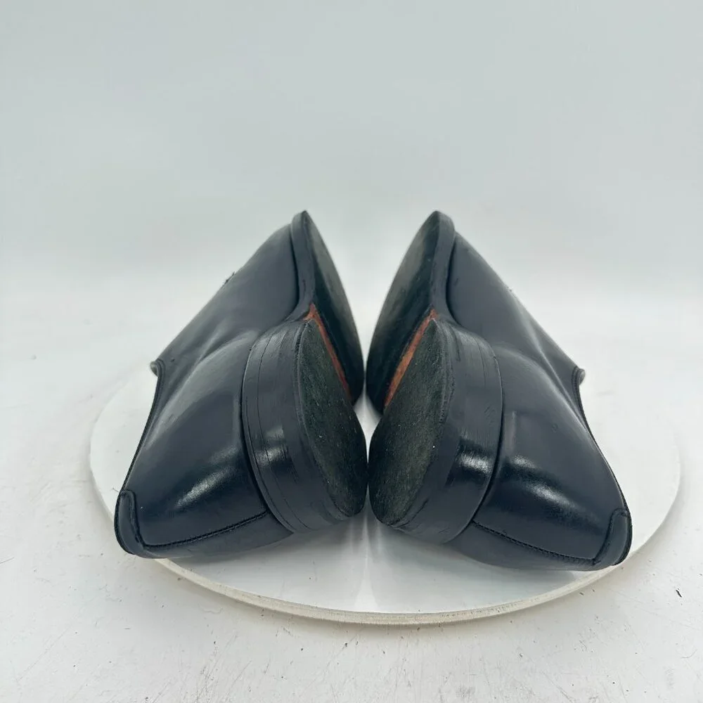 Allen Edmonds Delray Men Size 9.5D Black Leather Split Toe Derby Dress Shoes